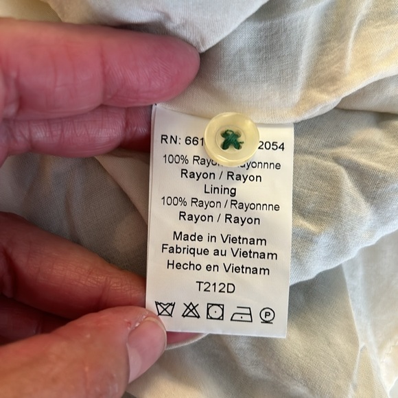 Anthropologie 11.1.Tylho Green & White Sleeveless Pleated Summer Dress Size L - Picture 7 of 7